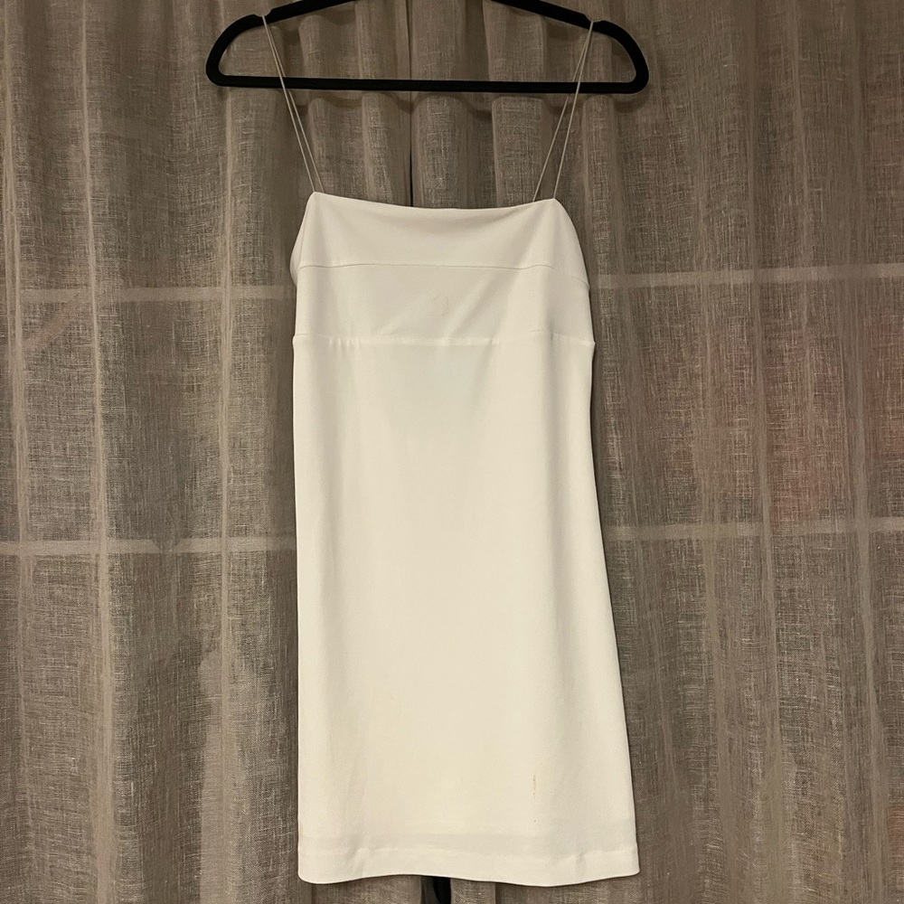 Silence + Noise White, Square Neck, Skinny Straps, Fun Back, Medium Dress